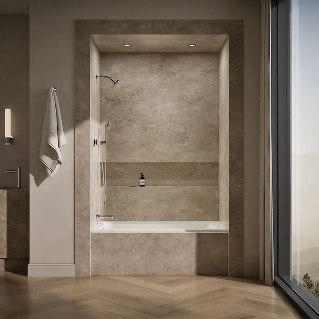 KOHLER® Archer® Biscuit 60" x 30" Alcove Bath with Bask® Heated Surface - Left Drain-3