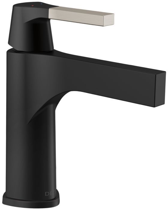 Delta Zura® Matte Black/Stainless Single Handle Bathroom Faucet-0