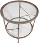 Bassett Mirror Harrison Clear Round End Table with Antique Gold Base-1