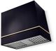 La Cornue Cornufé Loge 36" Gloss Black Wall Mounted Range Hood with Polished Brass Trim-0