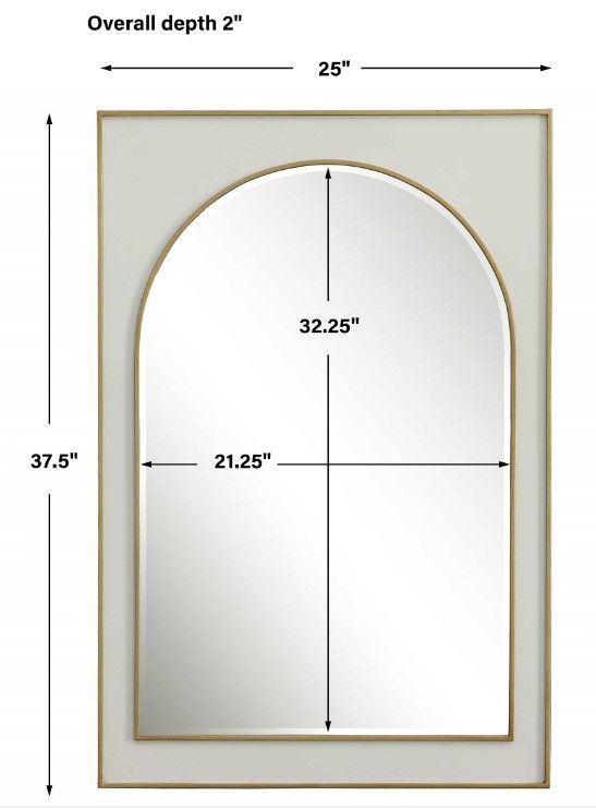 Uttermost® Crisanta Gloss White Arch Mirror-2