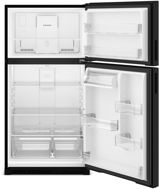Amana® 33" 21.3 Cu. Ft. Black Top Freezer Refrigerator with Dual Crisper Drawers-1