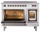 Ilve® Nostalgie II Noblesse 48'' White Pro Style Induction Range with Burnished Trim-3