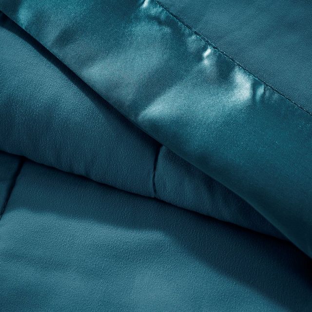 Olliix by Madison Park Windom Teal Full/Queen All Season Microfiber Down Alternative Blanket with 3M Scotchgard-1