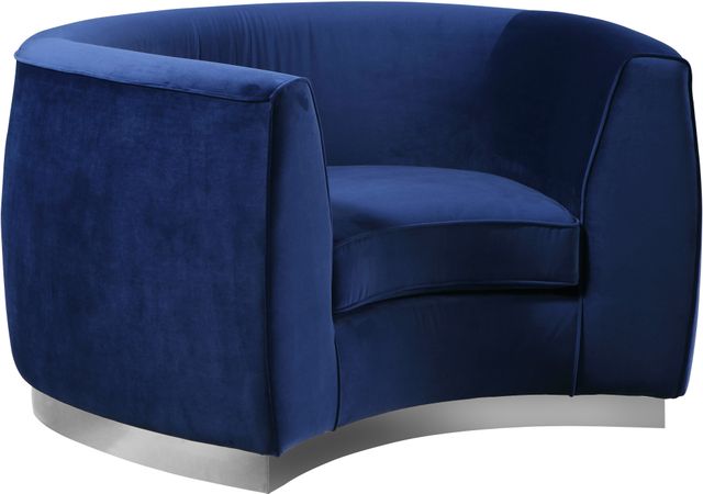 Meridian Furniture Julian Navy/Chrome Velvet Chair-0