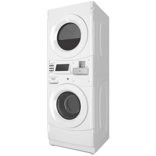 Whirlpool® Commercial 3.1 Cu. Ft. Washer, 6.7 Cu. Ft. Dryer White Stack Laundry-1