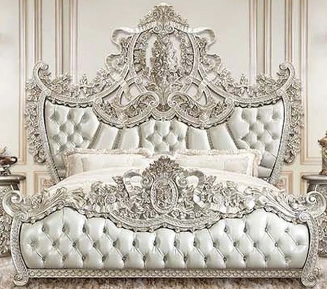 ACME Furniture Sandoval Beige/Champagne Eastern King Upholstered Panel Bed-0
