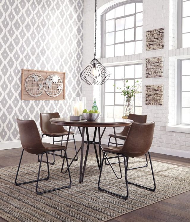 Signature Design by Ashley® Centiar Brown Dining Table with Dark Bronze Base-4