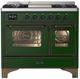 Ilve® Majestic III 40" Emerald Green Pro Style Dual Fuel Liquid Propane Range with Triple Glass Door and Burnished Trim-0