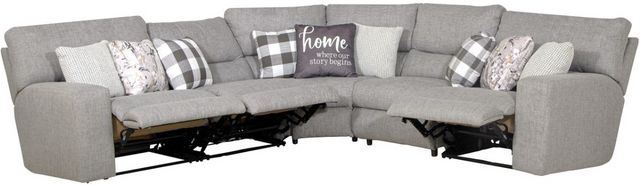 Catnapper® Rockport 5-Piece Gray Manual Reclining Curved Sectional-1