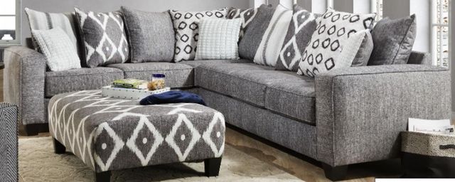 Albany Industries 2-Piece Stonewash Black Sectional-0