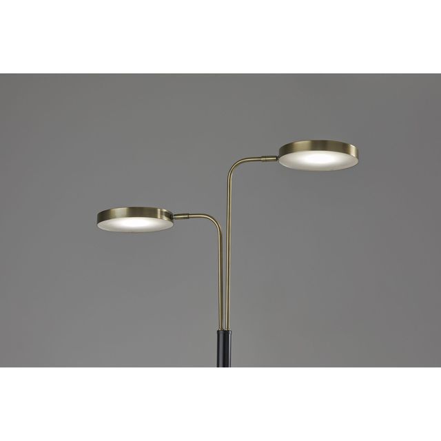 Adesso® Rowan Black/Antique Brass :ED Floor Lamp With Smart Switch-1
