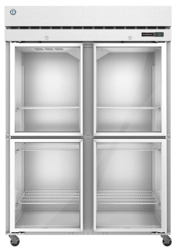Hoshizaki Steelheart® 55" 50.1 Cu. Ft. Stainless Steel Two Section Upright Freezer with Half Glass Doors and Lock-0