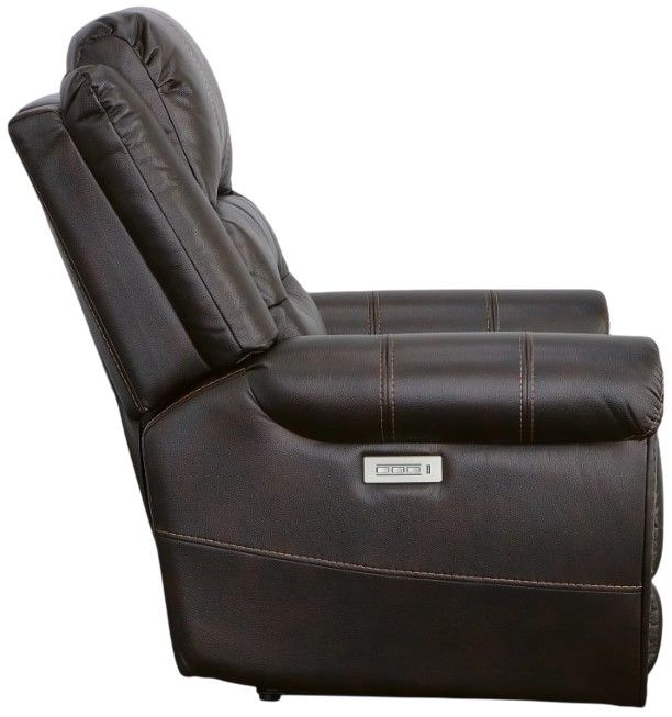 Flexsteel® Oscar Molasses Power Recliner with Power Headrest-3