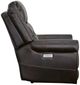 Flexsteel® Oscar Molasses Power Recliner with Power Headrest-3