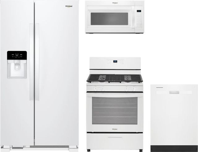 Whirlpool® 4 Piece White Gas Kitchen Package-0