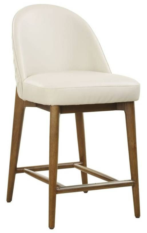 Uttermost® Stitches Ecru/Warm Walnut Counter Stool-0