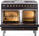 Ilve® Nostalgie II Series 40" Glossy Black Pro Style Dual Fuel Range-1