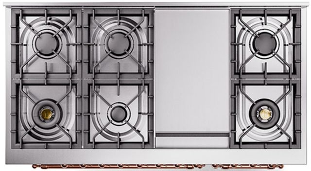 Ilve® Nostalgie II Series 48" Stainless Steel Pro Style Dual Fuel Range-2