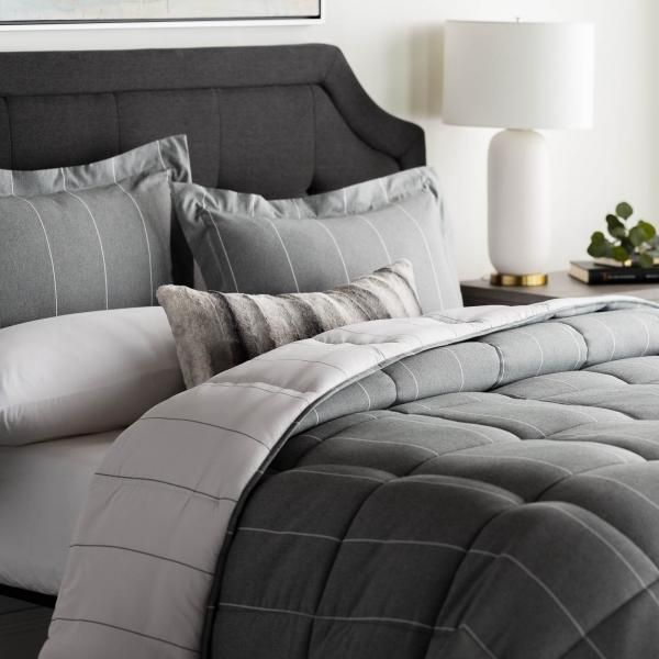 Malouf® Chambray Flint Oversized King Comforter Set-3