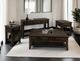 International Furniture Direct Dark Teak Black Sofa Table-5