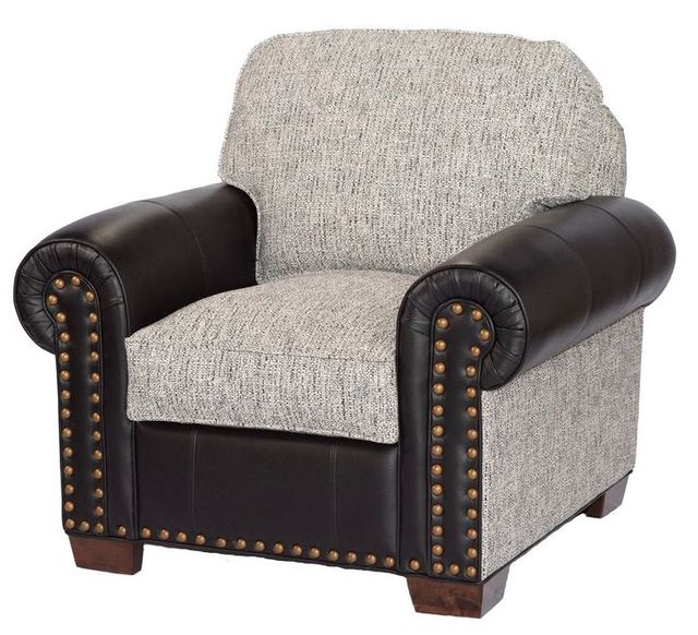 Marshfield Furniture Baldwin (Leather) Black/Light Gray Chair-0