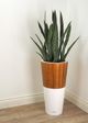 Le Present Lux Natura White And Wood 36" Planter-4