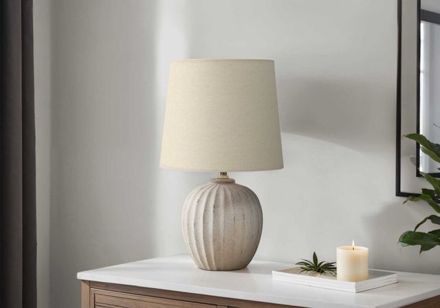 Monarch Specialties Inc. Beige Resin Table Lamp with Beige Shade-2