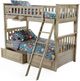 Night & Day Furniture™ Chesapeake Sailboat Brushed Driftwood Twin/Twin Bunk Bed with Storage Drawers-1