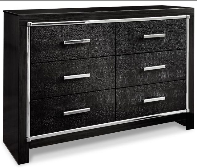 Signature Design by Ashley® Kaydell 6-Piece Black Queen Upholstered Storage Panel Bed Set-2