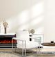 Michael Amini® Trance™ Astro Stainless Steel/White Chair-1