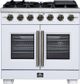 FORNO® Capriasca Series Alta Qualita 36" White Pro Style Gas Range-0