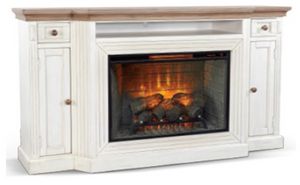 Sunny Designs™ Buckskin/Marble White TV Console without Slate with Fireplace Option