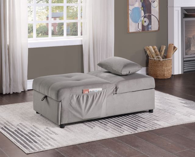 Homelegance® Garrell Brownish Gray Lift Top Storage Bench with Pullout Bed-1
