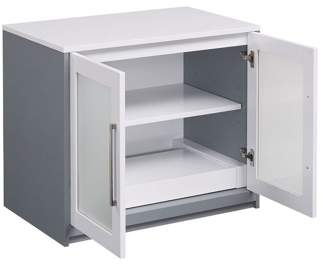 ClassicFlame® Ashford™ Gloss White/Pure Gray Storage Cabinet-4