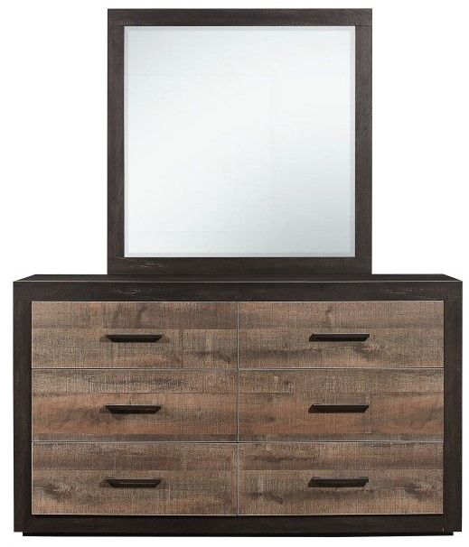 Homelegance® Miter Dark Ebony/Rustic Mahogany Mirror-2