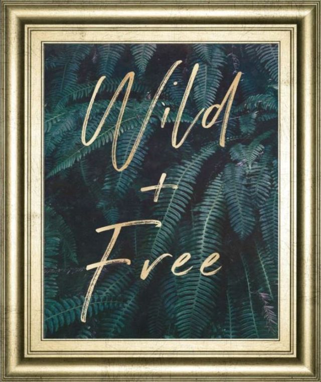 Classy Art Â Wild and Free Gold and Green Ferns by Nature Magick Wall Art-0