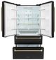 ZLINE Autograph Edition 36" 22.5 Cu. Ft. Fingerprint-Resistant Black Stainless Steel Counter-Depth French Door Refrigerator with Champagne Bronze Helix Handles-1