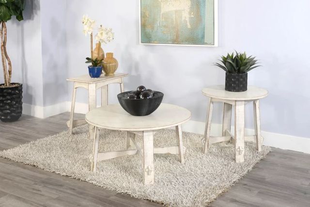 Sunny Designs™ Marina White Sand Rectangular Chair Side Table-1