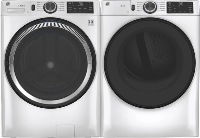 GE® White Front Load Washer and Electric Dryer Laundry Pairing-0