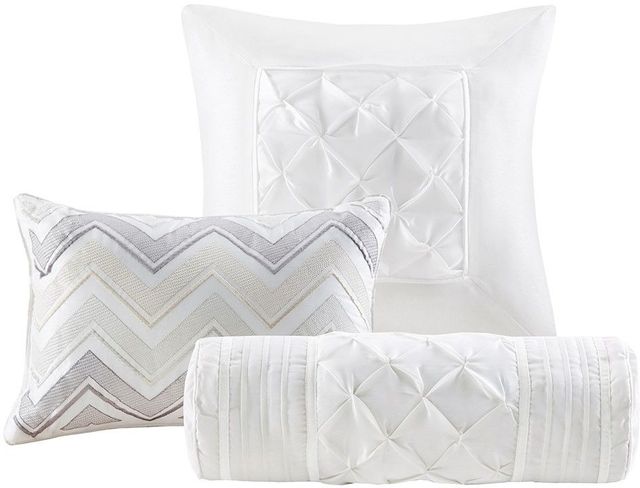 Olliix by Madison Park Laurel 7 Piece White King Tufted Comforter Set-1