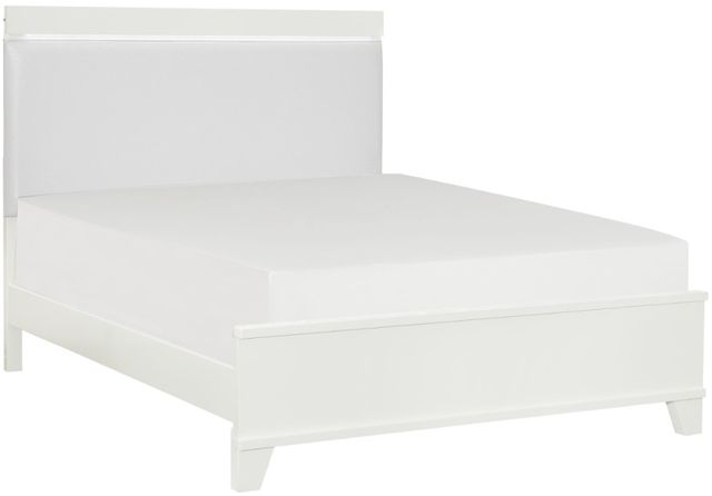 Homelegance® Kerren White Queen Upholstered Panel Bed-0