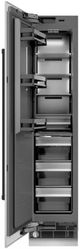 ZLINE Autograph Edition 18 in. 8.6 Cu. Ft. Left Hinge Column Freezer in Satin Stainless Steel with Graphite Gray Interior and Matte Black Accents-1