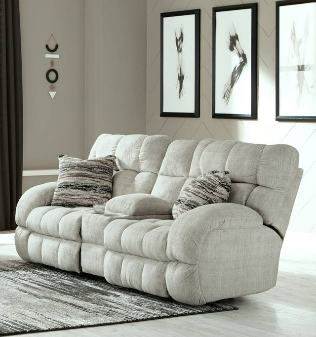Catnapper® Ashland Buff Lay Flat Manual Reclining Loveseat with Console-8