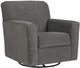 Ashley® Alcona Charcoal Swivel Glider Accent Chair-0