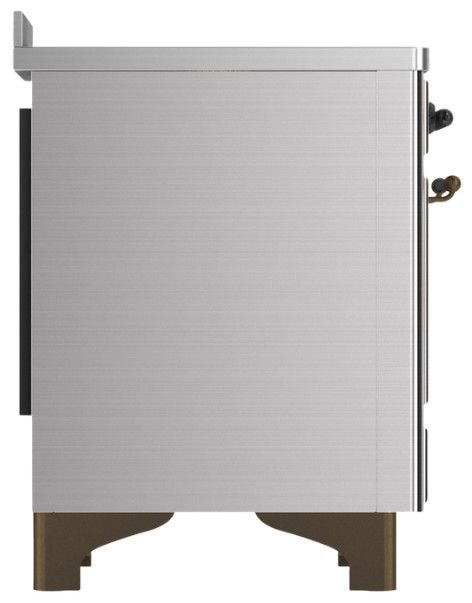 Ilve® Majestic III 48" Stainless Steel Pro Style Induction Range with Triple Glass Door and Burnished Trim-3