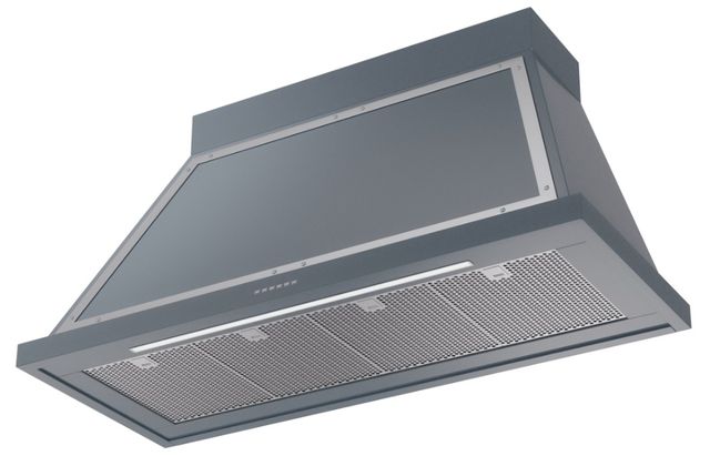 Ilve® Nostalgie II Noblesse 48'' Blue Gray Wall Mounted Range Hood with Chrome Trim-1