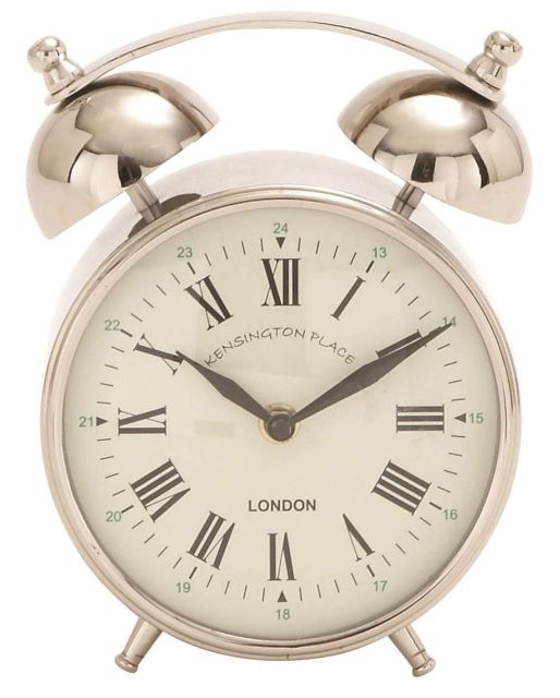 Deco Marche Silver Bell Style Clock-0