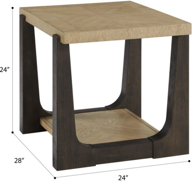 Emerald Home Sutton Place Caramel End Table with Cocoa Base-2