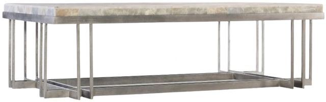 Hooker® Furniture Melange Marin White Top Cocktail Table with Pewter Base-0